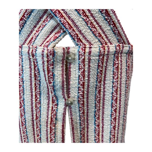 Madewell Shirt Womens Size XS Boucle Stripe Cross Open Back Tank Top - Picture 8 of 12